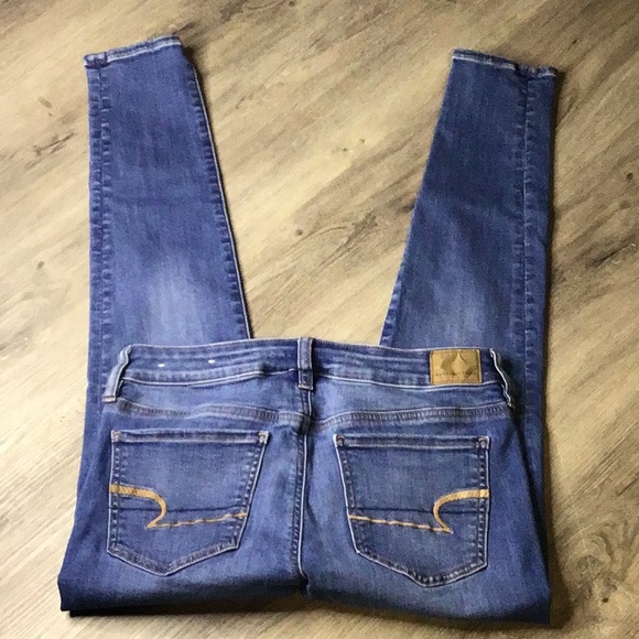 🦅Jegging American Eagle Size 8 w/27.5" inseam Denim Jeans  sac701 - Picture 2 of 9
